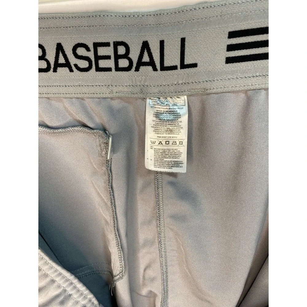 adidas Baseball Knee Length Pants‎ Grey With Purple & White Stripe Men's 3XL